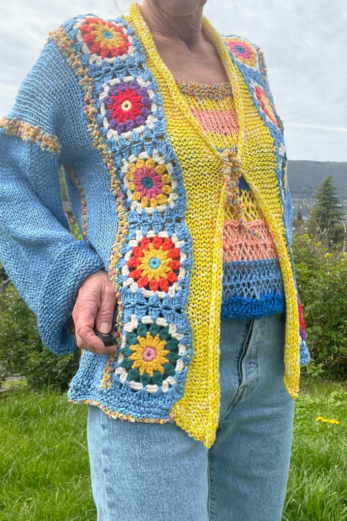 Gilet et top en crochet, tricot, fourche et granny - Site Tricot